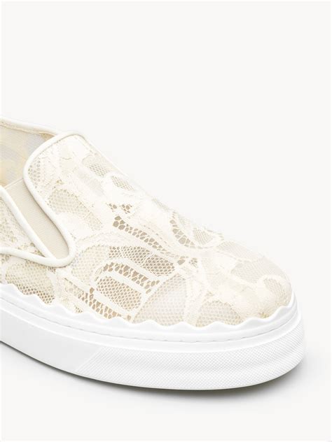 chloe lace slip on sneakers.